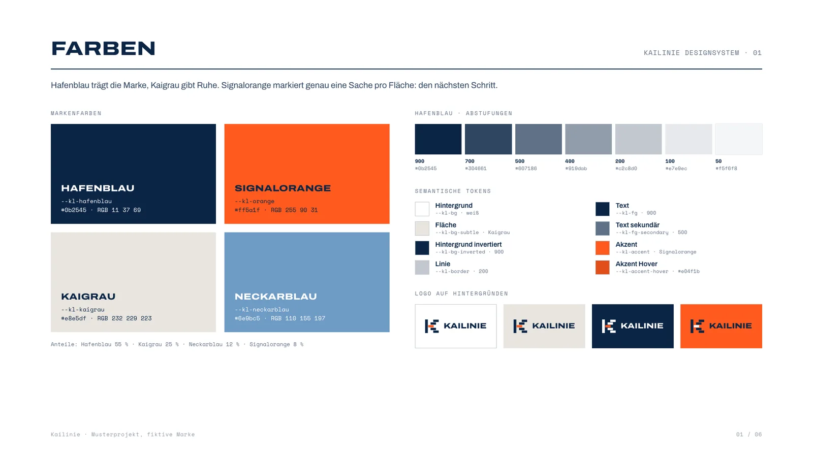 Designsystem Kailinie, Seite 1