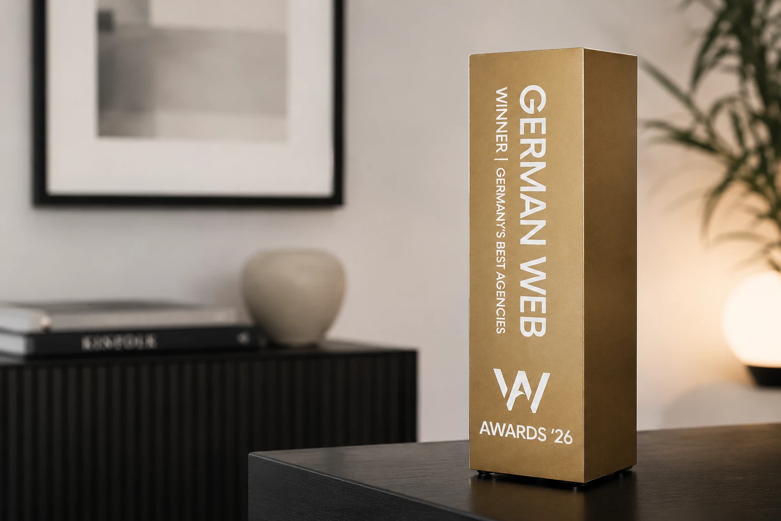 Trophäe der German Web Awards ’26 — Winner, Germany’s Best Agencies