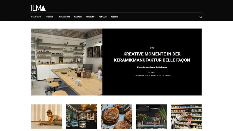 Website von ILMA, Agentur und Marketing, Startseite