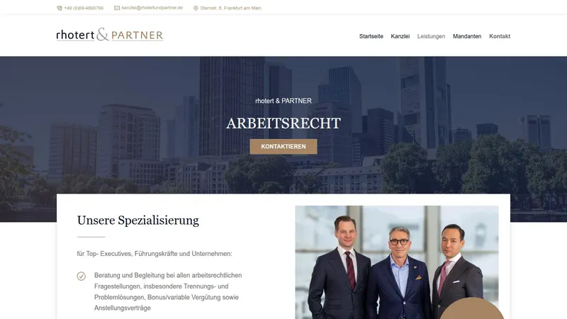 Website von Rhotert und Partner, Rechtsanwalt, Startseite