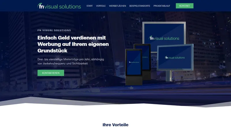 Website von FNVS, Immobilien, Startseite
